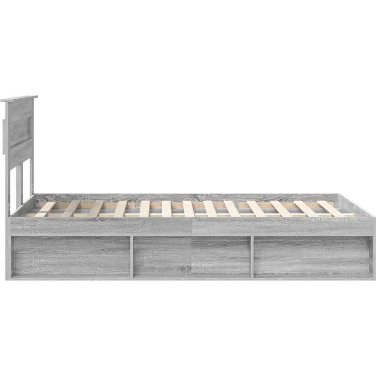 vidaXL Bettrahmen Graues Sonoma 120 x 200 cm Massives Kiefernholz 3409788 – Bild 7