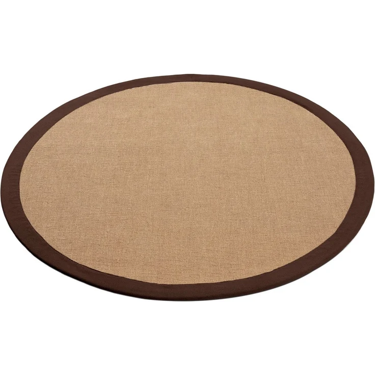 carpetfine Sisalteppich Sisal, rund, Höhe: 5 mm, mit farbiger Bordüre, Anti-Rutsch Rückseite – Bild 2