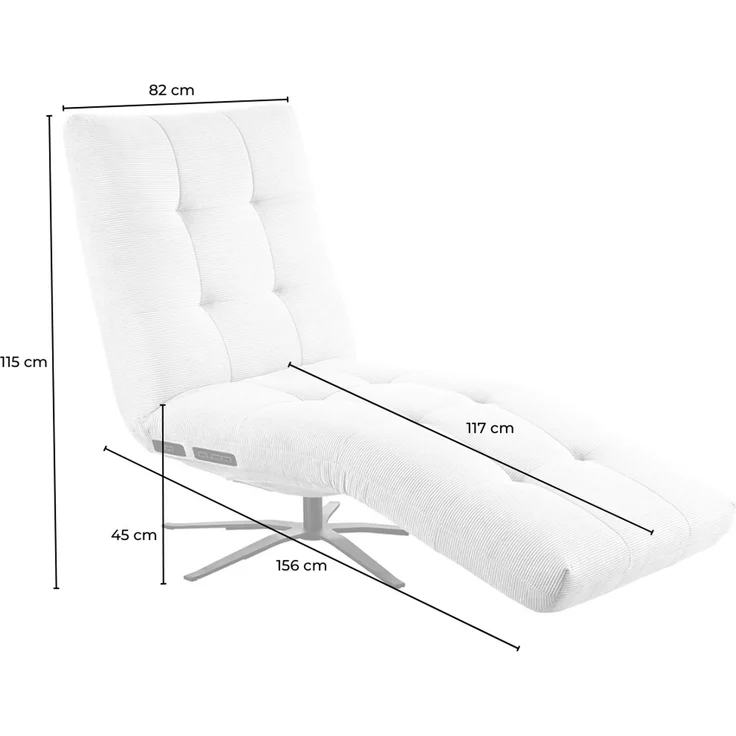 KAWOLA Relaxliege LETICIA motorisch Feincord beige 115 x 156 x 82 cm – Bild 8