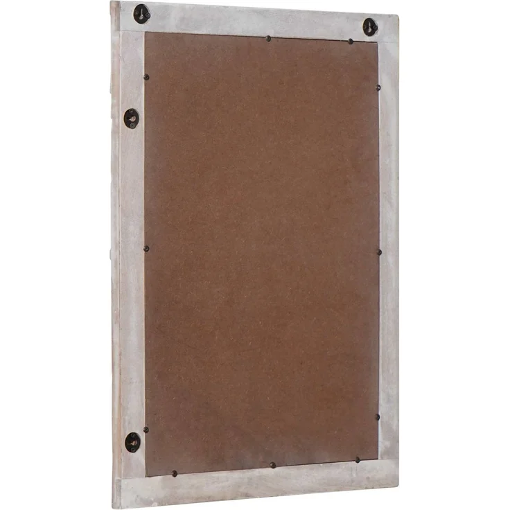 Wandspiegel Rechtwinklig Weiß 70 x 50 cm Massivholz Mango – Bild 3