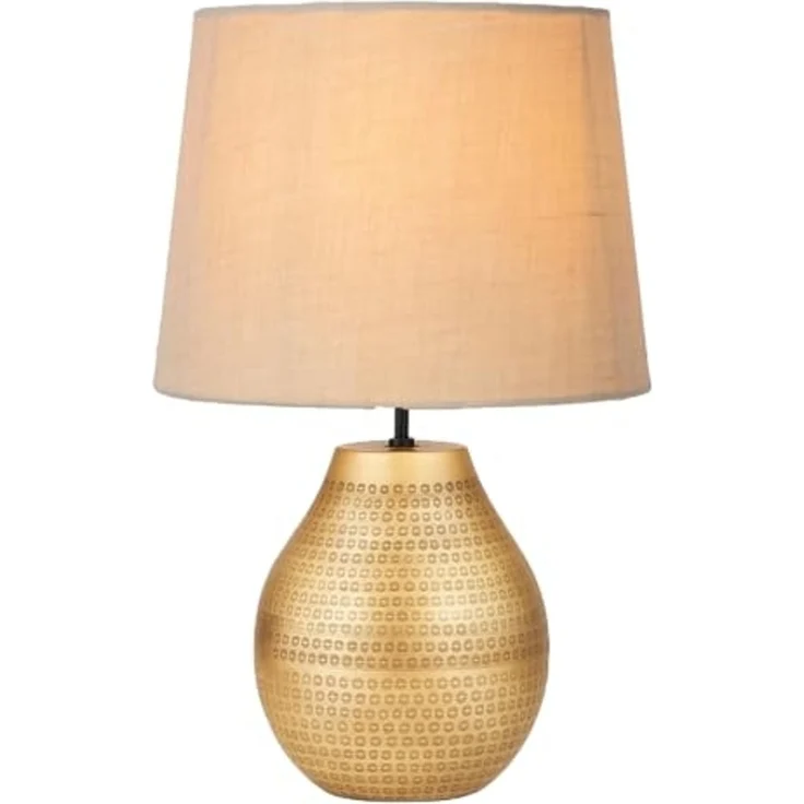 Marrakesch Orient & Mediterran Interior Nachttischlampe Tischlampenfuß Cameo Gold 20cm - orientalischer Lampensockel Metall, Handarbeit – Bild 3