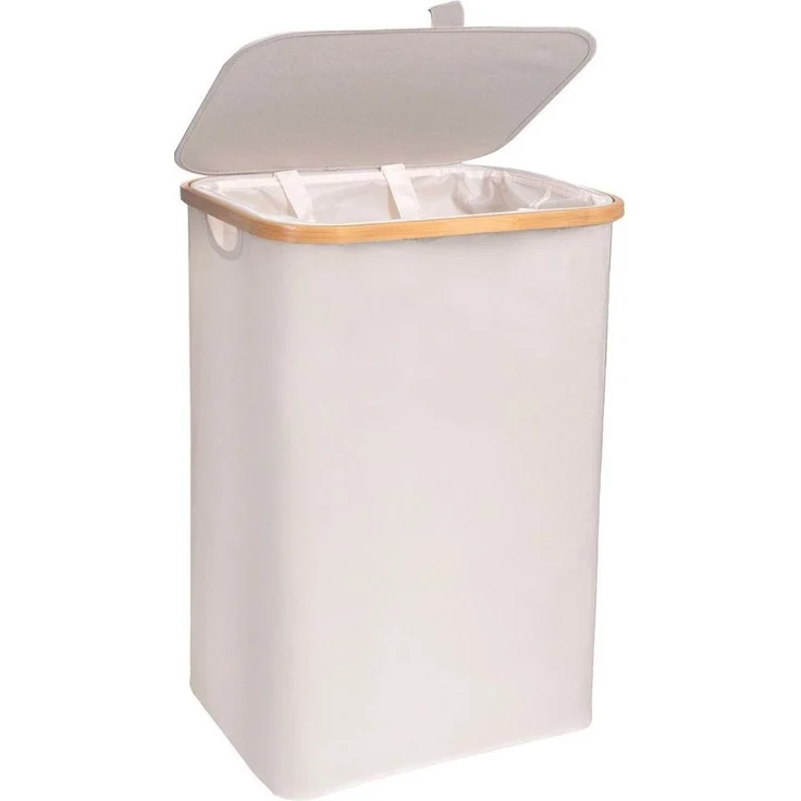 osoltus Wäschesortierer Nelson 1-Fach Wäschekorb Bambus beige 60 cm – Bild 5