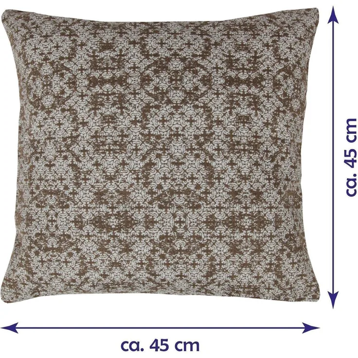 Homing Kissenhülle Marrakech 45x45 braun Kissen Bezug Wohnzimmer Geometrisch