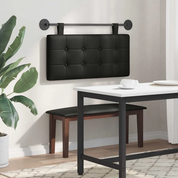 vidaXL Hängendes Kopfteil Schwarz Kunstleder 5 x 100 x 55 cm (Art-Nr 42031883) – Bild 4