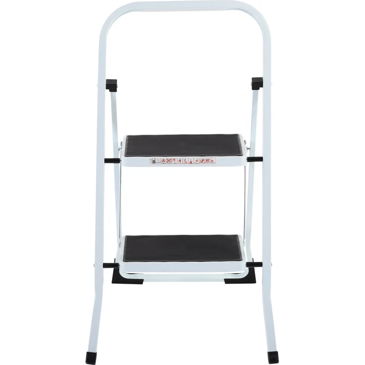 Raburg Klapptritt Step, Klapptritt-Leiter, 2 oder 3 Stufen, Weiß, TÜV/GS geprüft, Stahl, Lock-Klappsperre, rutschhemmende Oberfläche, Füße mit Solid-Grip – Bild 1