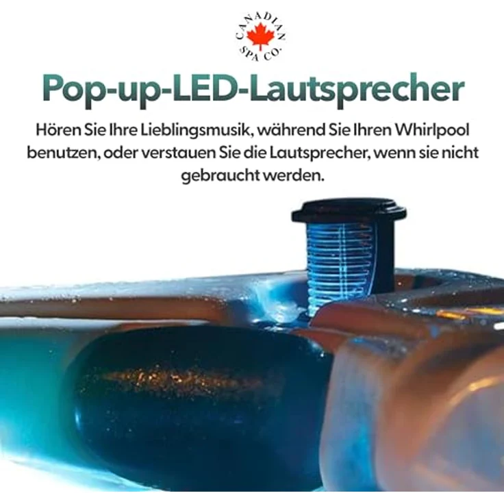 Canadian Spa Company Winnipeg UV 6-Personen Whirlpool mit 35 Massagedüsen, LED-Innenbeleuchtung, Wasserfall und Bluetooth Audio System – Bild 4