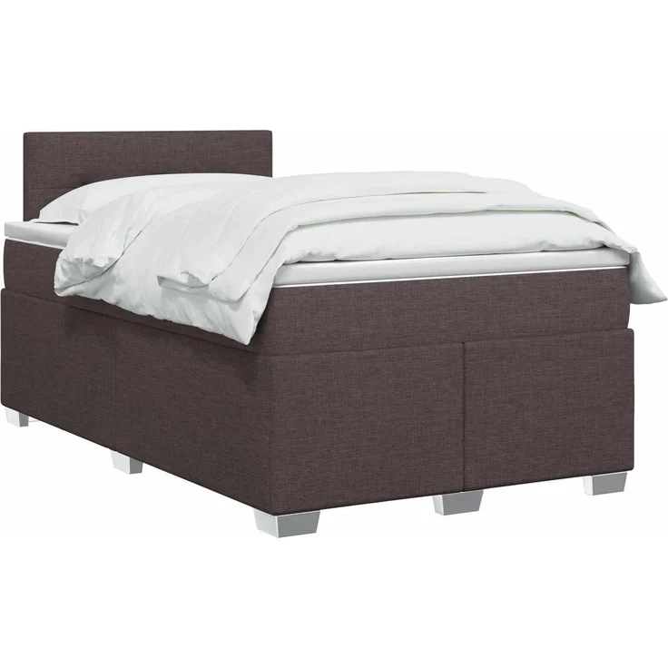 vidaXL Boxspringbett mit Matratze Dunkelbraun 120 x 190 cm Stoff 3450435 – Bild 3