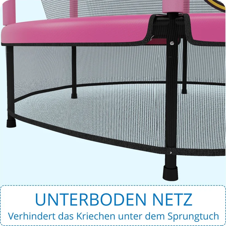 Kinetic Sports Gartentrampolin JUMPER 140, Ø 140 cm, Gummiseil Fun Jumper mit Sicherheitsnetz, Schutzpolster – Bild 7