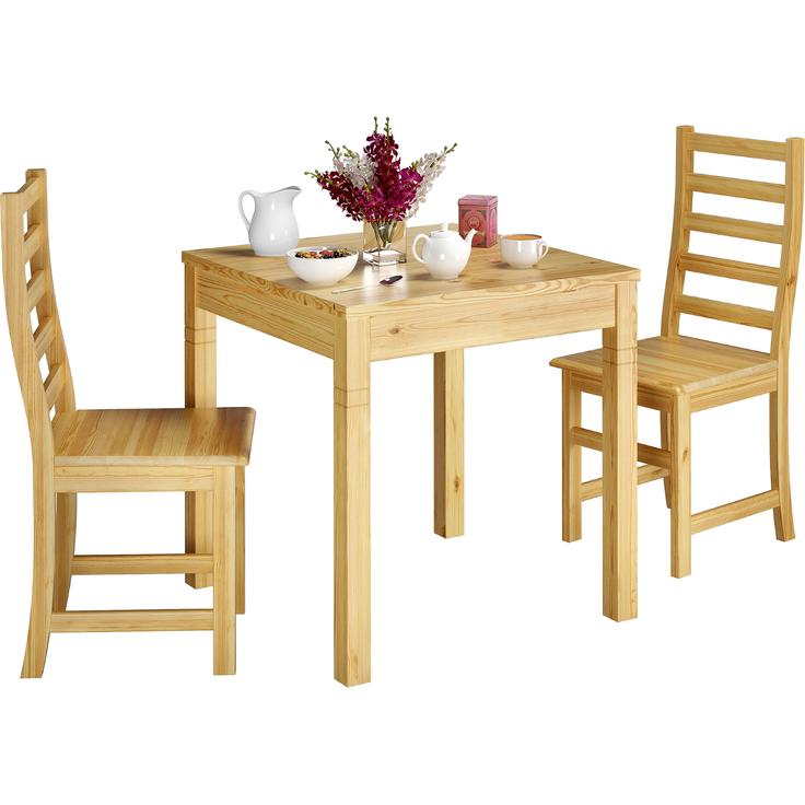 Essecke mit Tisch und 2 Stühle Kiefer natur Massivholz 90.70-50 B -Set 21 – Bild 2
