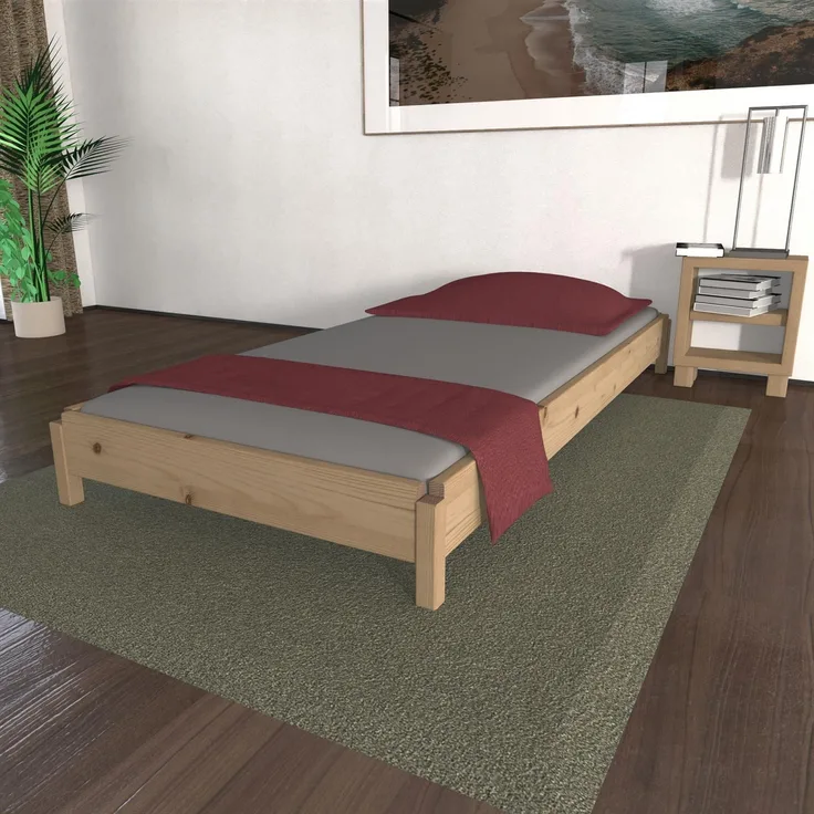 Stapelbett "Horst" 70 x 200 cm 24 cm Fichte Holzbett Gästebett Massivholzbett