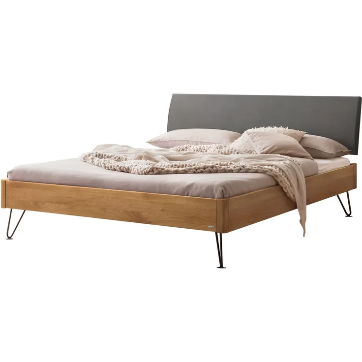 Hasena Massivholzbett Lugano Wildeiche mit Kopfteil 200x220 cm – Lounge