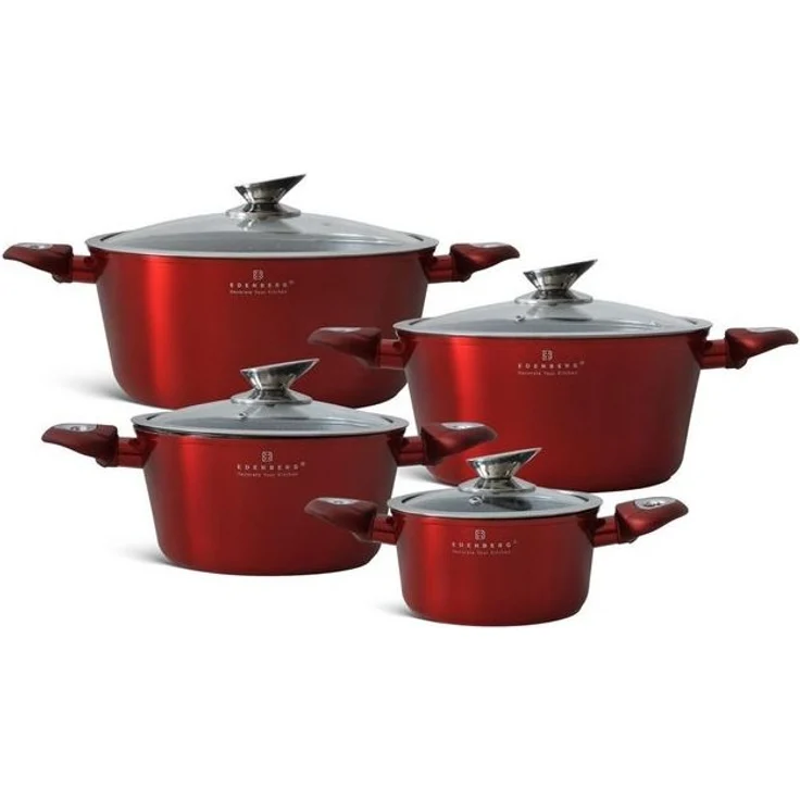 Edenberg Topf-Set Klassische schwarze Töpfe, in 4 verschiedenen Größen und in 4 Farben, Aluminium, Keramik (Gönnen Sie sich stilvolles Kochen auf höchstem Niveau – mit diesem eleganten Topfset, das Design, Qualität und Funktionalität perfekt vereint, 8... – Bild 4