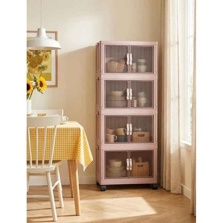 Mehrzweckschrank, 56 x 127 x 56 cm, 100% Kunststoff, pulverfarben | Vielseitige Aufbewahrungslösung für Zuhause und Büro – Bild 3