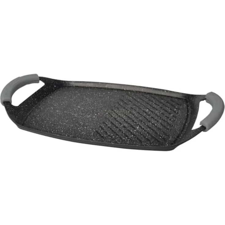 Cheffinger Grillplatte, Induktion, Aluguss beschichtet schwarz, 29 x 47 x 4 cm – Bild 1