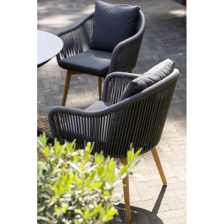 2er Set Diningsessel Solana Rope - inkl. Kissen - dunkelgrau – Bild 5