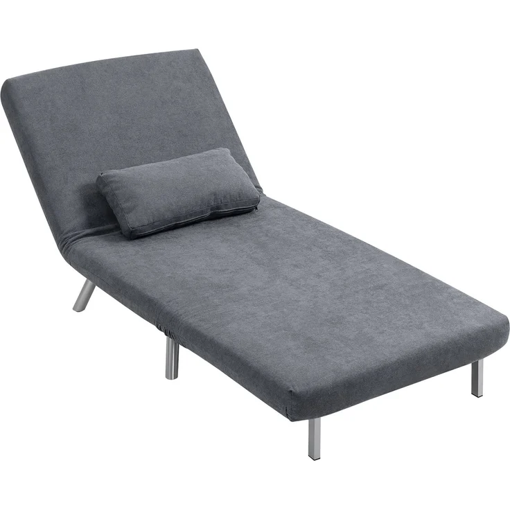 Polstersessel mit Bettfunktion, 3-in-1 Design, Schlafsessel, Gästebett, Stoffbezug, mit Kissen, Dunkelgrau--Dunkelgrau--80x75x83cm--YOUDENOVA – Bild 2