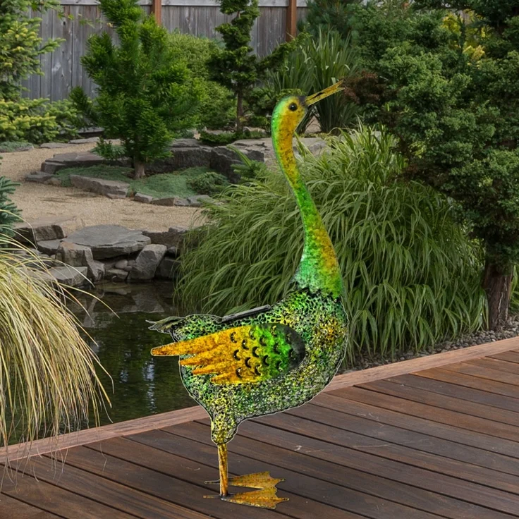 LED Deko Solarleuchte, Ente grün-gelb, H 63 cm – Bild 6