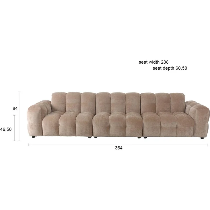 HACKMAN 4,5-Sitzer Sofa Velours Beige von DUTCHBONE – Bild 5
