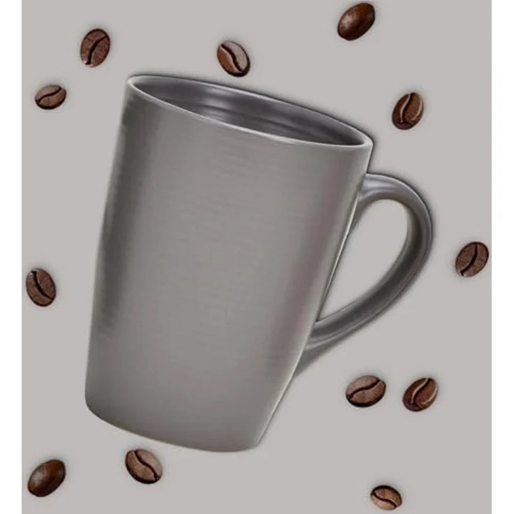 matches21 HOME & HOBBY Tasse Kaffeetassen 4er Set Steingut einfarbig matt metallic Unifarben, 4-tlg, Keramik, Tee Kaffee-Becher, modern, weiss beige grau schwarz, 300 ml – Bild 5