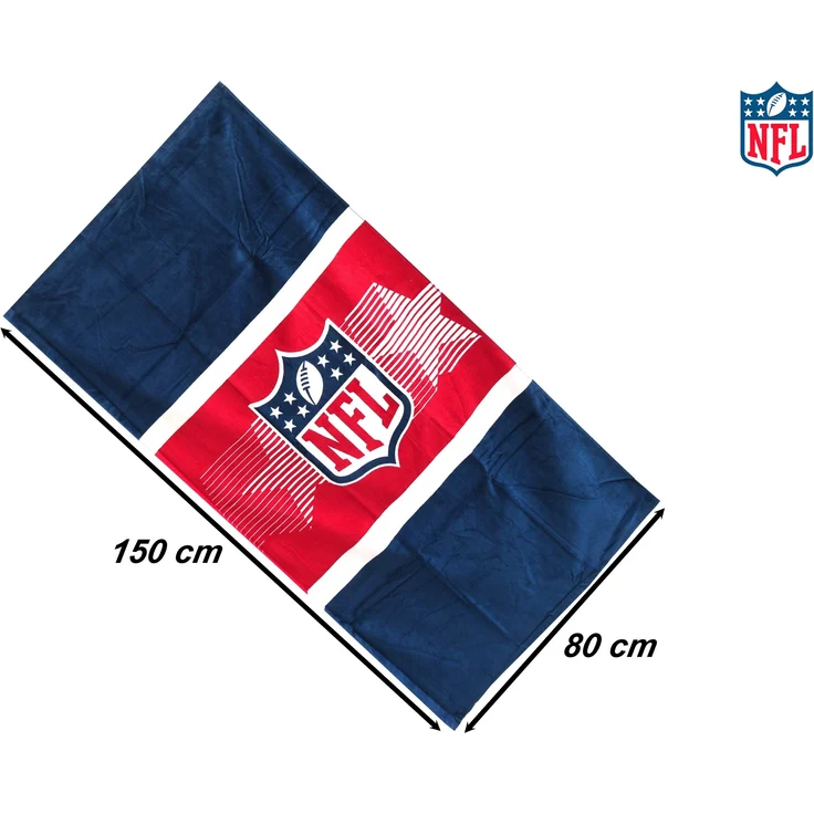 NFL Velour Badetuch 80 x 150 cm rot/blau Baumwolle Handtuch Saunatuch – Bild 5