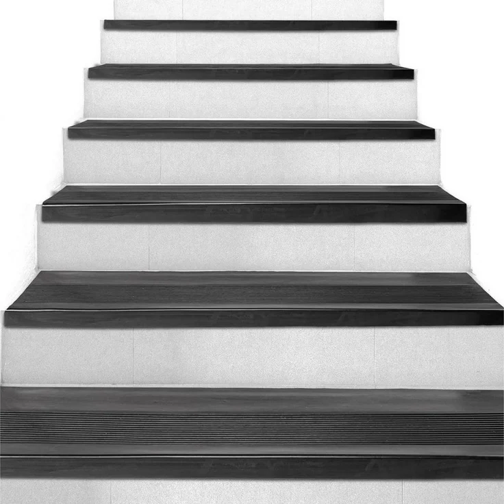 ANRO Stufenmatte Stufenschutz aus Gummi Treppenschutz Treppenmatte, Eckig, mit Rillen Größe 30x60cm - rutschischer & anpassbar – Bild 4