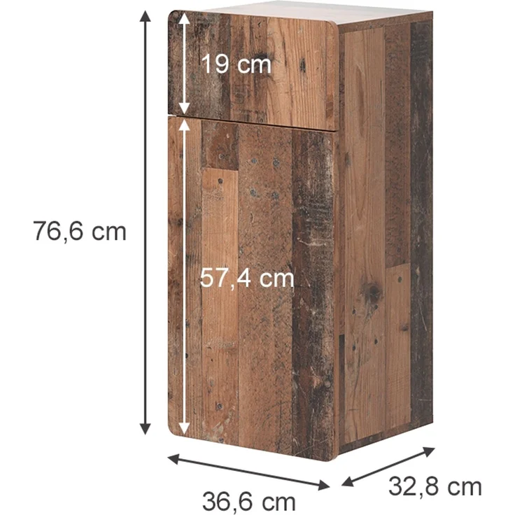 Midischrank Izan Oldstyle 36.6 x 76.6 cm mit Schublade und Tür Vicco – Bild 2