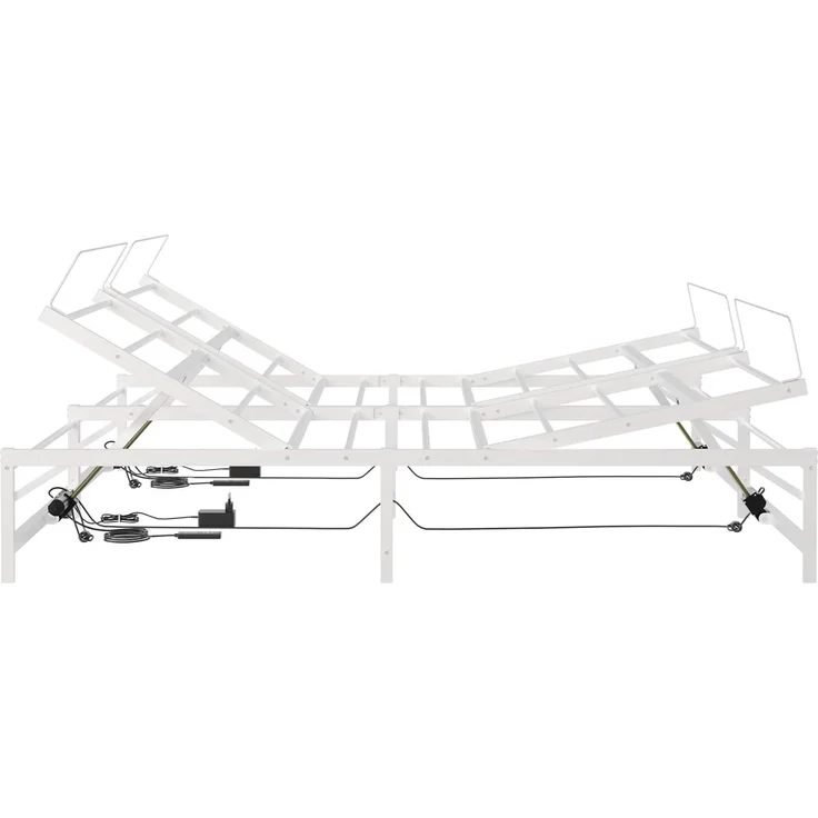 vidaXL Elektrisch verstellbares Bettgestell Weiß 193 x 200 cm Stahl 3438637 – Bild 7