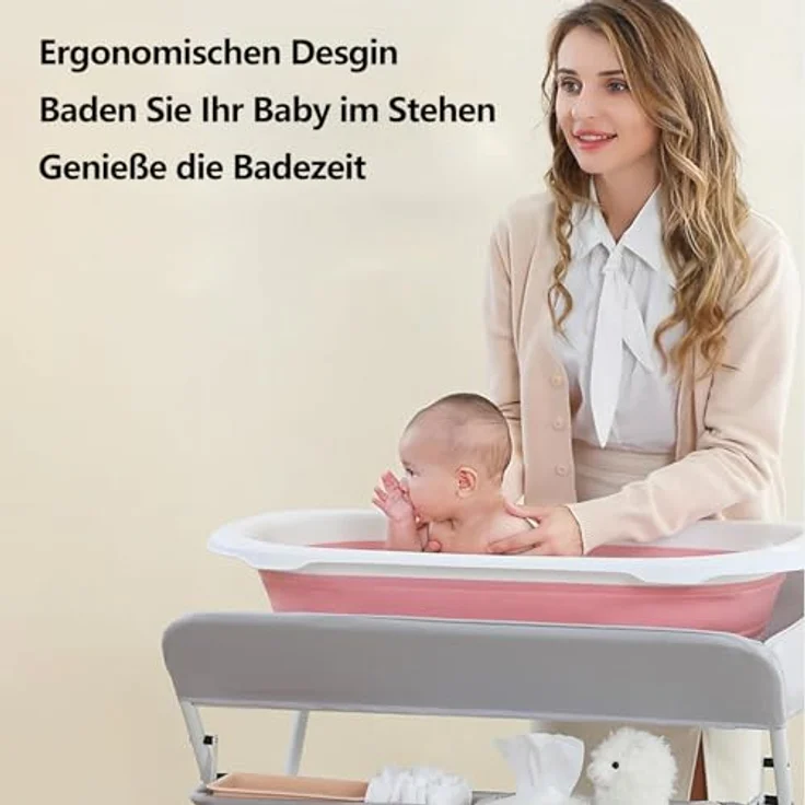 GarveeHome Wickeltisch Mobiler, Wickelstation Mit Aufbewahrungskorb, Klappbarer Wickelkommode, Wickelkommode Für Neugeborene Und Kleinkinder, Wickeltisch Für Windelwechsel, – Bild 6