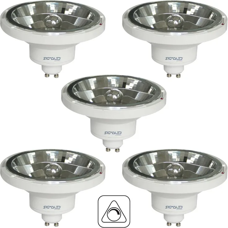 Sigmaled lighting - DIMMBAR LED-Spot AR111 GU10-Sockel - 14 W (entspricht 110 W Halogen-Spot) - Neutralweißes LED-Licht (4000 K) - 230V AC - 1050 Lumen - 5er-Pack - DIMMBAR AR111 LED-Leuchtmittel