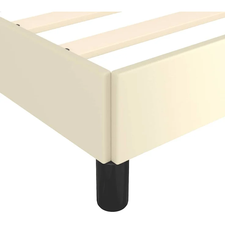Einzelbettgestell Design für Erwachsene ohne Matratze Creme 120x190 cm Kunstleder d4260e – Bild 7