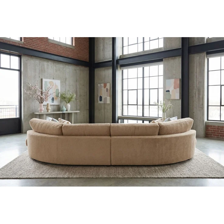 KAWOLA Big Sofa PADANA Stoff creme 86 x 166 x 410 cm – Bild 4