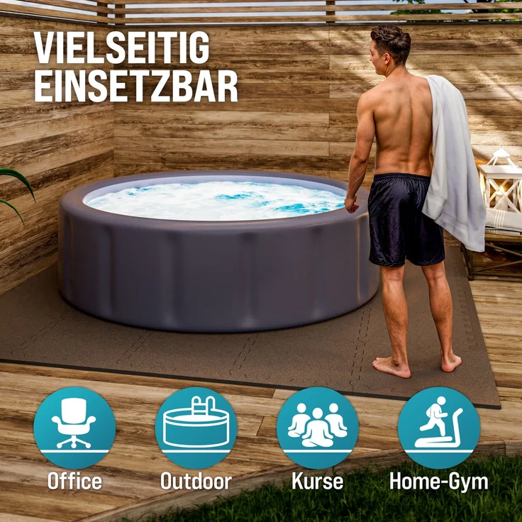 MONZANA® Bodenschutzmatten Fitness Randstücken 30 x 30cm Rutschfest Puzzlematte Trainingsmatten Fitnessgeräte Grau – Bild 6