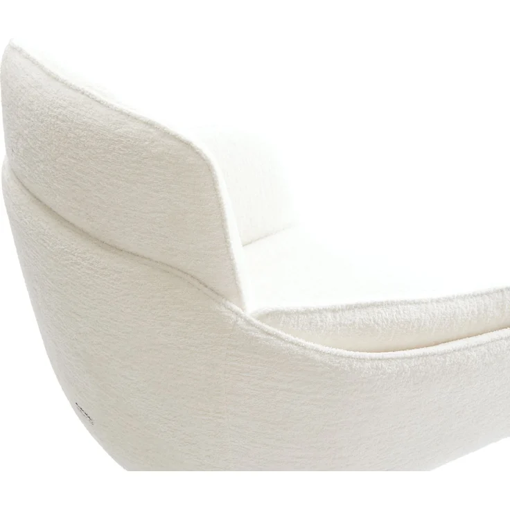 Drehstuhl Luan-Flex mit Armlehnen Bouclé Soft Beige Kreuzgestell breit Effektfinish Titan 360° drehbar Wippfunktion – Bild 4