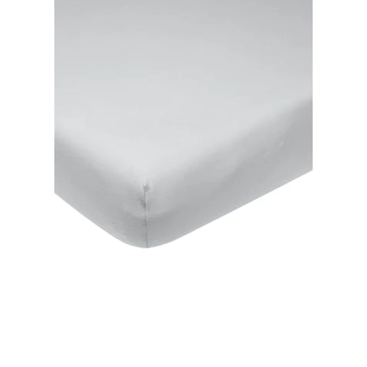 Meyco Home Basic Jersey Uni Spannbettlaken Doppelbett (Bettlaken mit weicher Jersey-Qualität, aus 100% Baumwolle, perfekte Passform durch Rundum-Gummizug, atmungsaktiv, Maße: 160x200 cm), Hellgrau – Bild 2