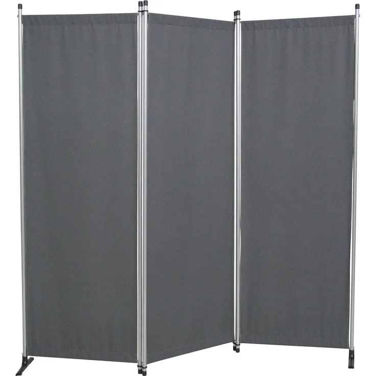 Angerer Freizeitmöbel GmbH Paravent - Raumteiler & Raumtrenner Sichtschutz - Outdoor Paravent für Windschutz & Schatten auf Balkon (3-teilig, Swingtex dunkelgrau)