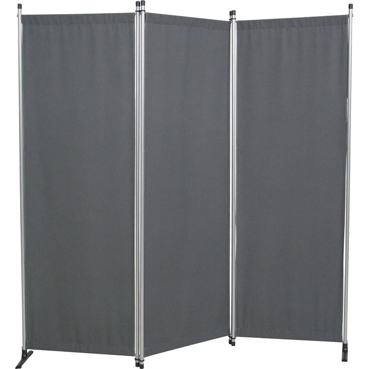Angerer Freizeitmöbel GmbH Paravent - Raumteiler & Raumtrenner Sichtschutz - Outdoor Paravent für Windschutz & Schatten auf Balkon (3-teilig, Swingtex dunkelgrau)