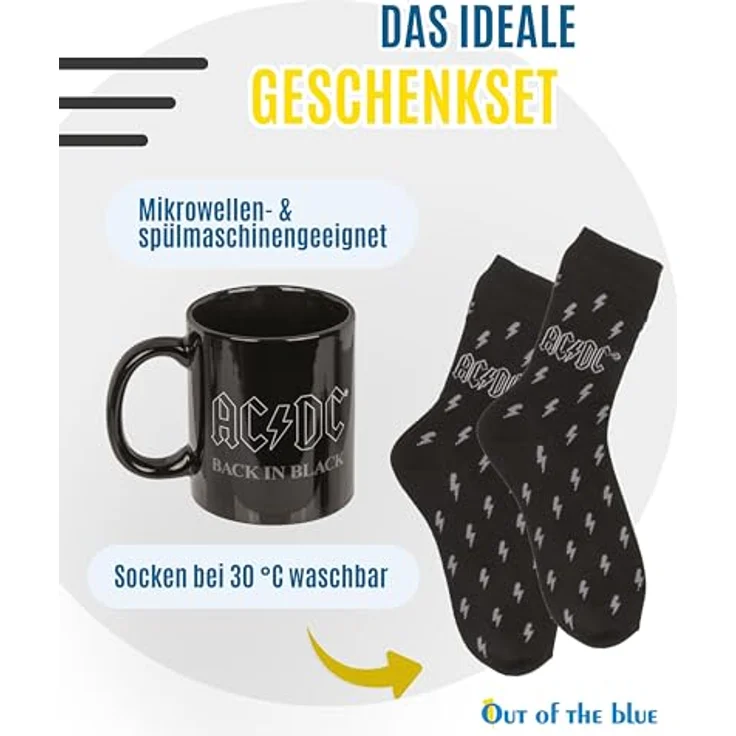AC/DC Set Geschenkset Tasse und Socken Strümpfe Fanartikel – Bild 5