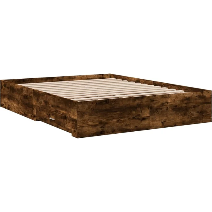 vidaXL Bettgestell mit Schubladen Räuchereiche 160x200cm Holzwerkstoff 3280374 – Bild 6