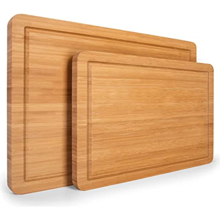 Blumtal Schneidebrett 100% Bambus antiseptisches, 2cm dickes massives Brett, Holz, Bambus, massiv mit praktischer Saftrille – Bild 9