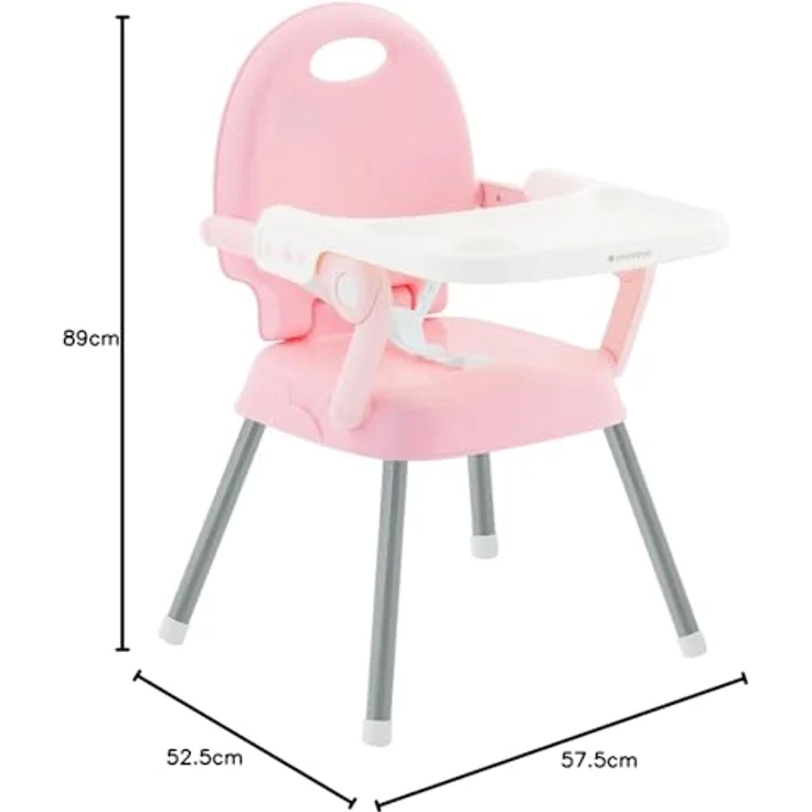 Kikkaboo Kinderhochstuhl 3 in 1 Spoony, niedriger Fütterungsstuhl, Sitzerhöhung rosa – Bild 11