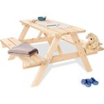 Pinolino 'Nicki für 4' Maxi-Kindersitzgarnitur, Massivholz natur, 118 x 65 x 118 cm