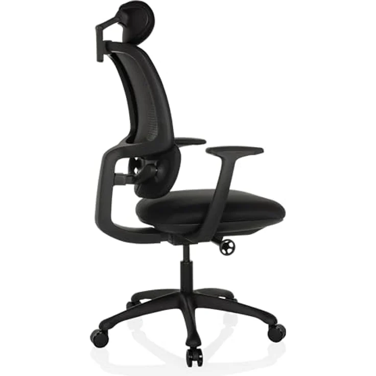 MID.YOU Mid.you Drehstuhl, Schwarz, Textil, mit Armlehnen und ergonomischer Rückenlehne, 66 cm, Bürostuhl – Bild 8