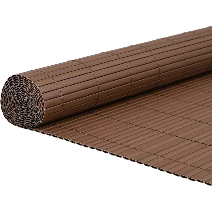 vidaXL Gartenzaun Doppelseitig Braun 1,8x5 m PVC 42002626 – Bild 2