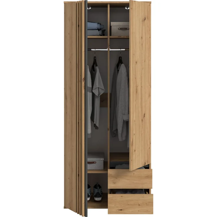 Tofta Kleiderschrank 2-türig in Artisan Eiche Nachbildung – Bild 6