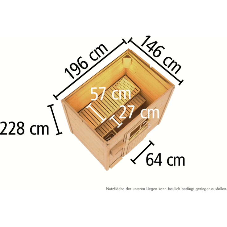 Karibu Sauna Hytti 1 naturbelassen ohne Ofen – Bild 4