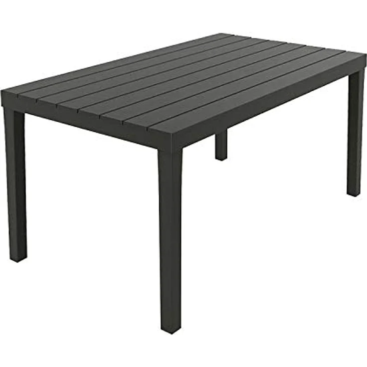 Ambia Garden Gartentisch, rechteckig, Anthrazit, Kunststoff, 72x78x138 cm, Made in Italy, für Garten und Terrasse – Bild 1