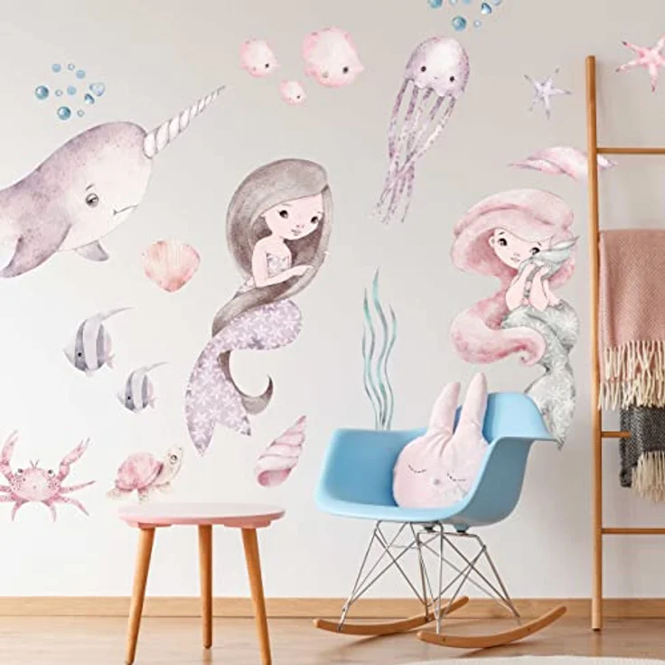 WANDKIND Wandtattoo Meerjungfrau V398 (Mermaid), Wieder Ablösbar – Bild 5
