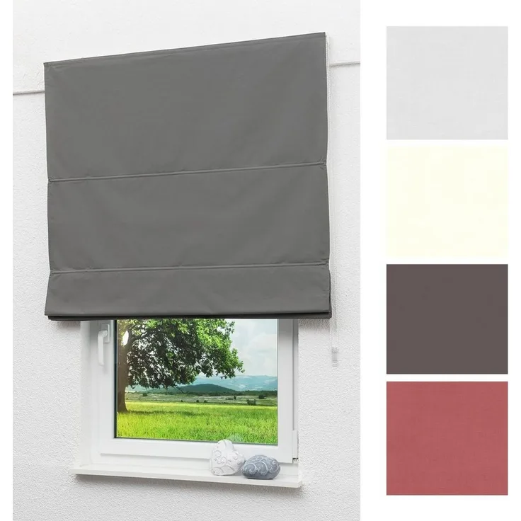 LYSEL® Raffrollo abdunkelnd Grau, HxB 170x80cm