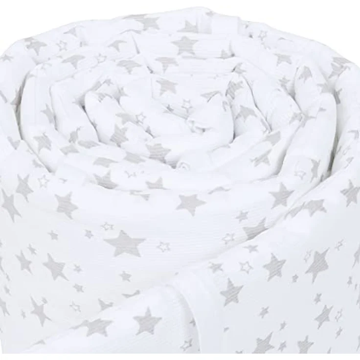 babybay Nestchen Piqué passend für Modell Boxspring XXL, weiß Sterne perlgrau – Bild 2