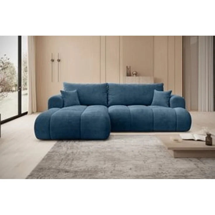 thematys Ecksofa TREVIO 260 x 165 cm, mit Schlaffunktion, mit Bettkasten, Blau (Poso 05), Ausrichtung links – Bild 7